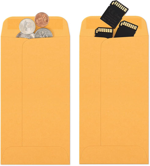 ValBox 3.5x6.5 Money Envelopes, Brown Kraft #7 Coin Envelopes for Seed, Cash, Budgeting (Pack of 100)