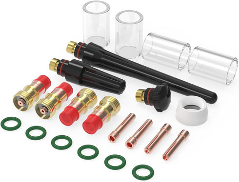 YESWELDER 22Pcs #10 Pyrex Glass Cup Kit for TIG Welding Torch Stubby Gas Lens WP-17/18/26.