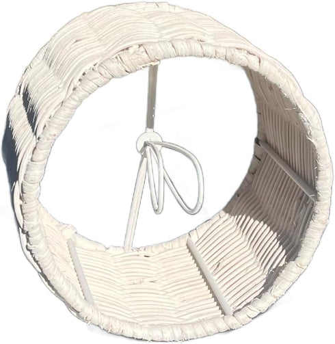 5.5 Inch Bulb. 5.5x5.5x4.5 Upgradelights White Wicker Chandelier Retro Drum, Clips Onto