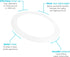 6 Pack 5/6 Inch 8 Inches, 6.14 Inches, Luxrite White Goof Trim Ring for Recessed Lights and Ceiling Light Fixtures