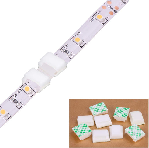 80 10mm (10 mm) PETKNOWS PCS Light Strip Mounting Clips White Self Adhesive Led Light Fasteners Mounting Holder Cable
