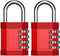 ZHEGE 4 Digit Combination Padlock for Lockers, Gym, School, Storage, Fence, Gate (2 Pack, Red)
