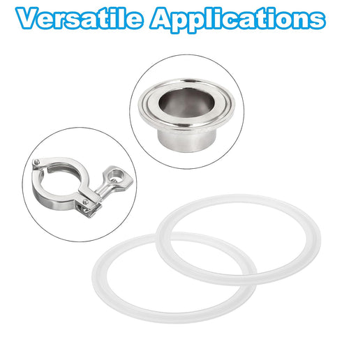 20pcs 119mm 97.7mm PATIKIL Tri Clamps Gasket, OD ID Sanitary TC Tri Clamps Gasket Tri Pipe Silicone Ferrule Washers