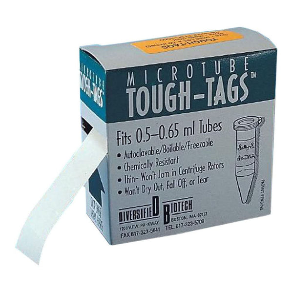 Diversified Biotech TTLW-1000 Tough-Tags Label | Use with 1.5ml Tube | White (Roll of 1000)