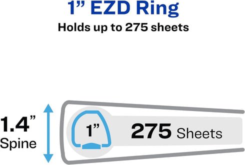 Avery Heavy-Duty 3 Ring Binders, 1 Inch One Touch EZD Rings, 2 Black Binders (46047) by AVERY