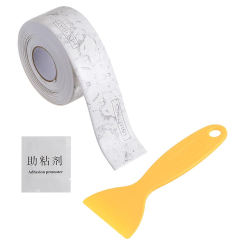 Seal Caulk Strip Tape Waterproof, 0.87"W x 10'L, Decorative Self Adhesive PVC Sealant Tape with Tool