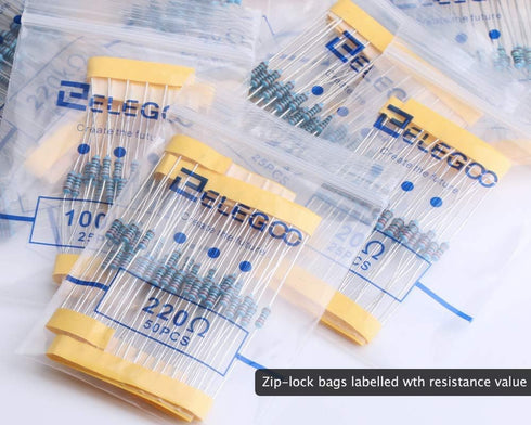 ELEGOO 17 Values 1% Resistor Kit Assortment - 0 Ohm-1M Ohm (Pack of 525) RoHS Compliant