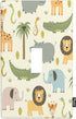 Cartoon Animal Light Switch Cover with Hippo, Crocodile, Lion, Elephant, Giraffe for Boys Girls Room Nursery