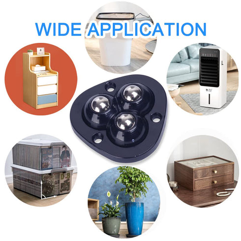 8Pcs Mini Caster Wheels for Small Kitchen Appliances, 360° Rotation Self Adhesive Caster Wheels, Stainless Steel Rollers