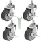 AAGUT 3 Inch TPR Stem Casters, Set of 4, Locking Swivel Replacement for Furniture