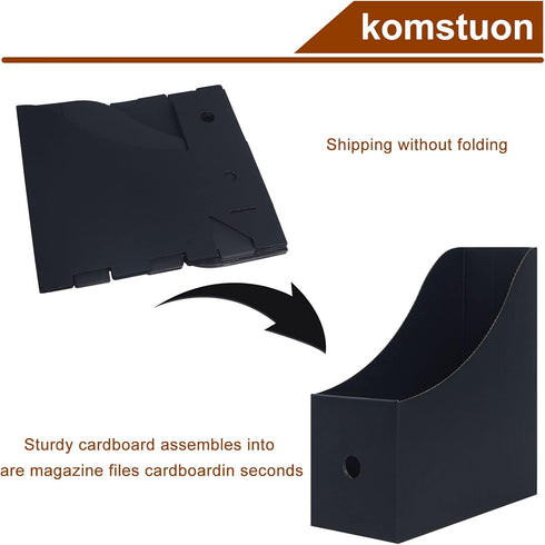 Magazine File Holder (6 Pack) – Cardboard Document Organizer for School, Office, Home Magazine Storage