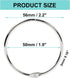 uxcell Nickel Plated Steel Loose Leaf Binder Rings, 2.2 Inches Paper Key Rings, 4 Pcs for Home Office Crafts