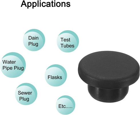 MECCANIXITY Silicone Rubber Hole Plug 17mm Diameter Soft Flexible Stopper for 16mm Hole Black, 20 Pieces