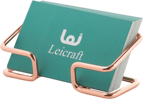 Business Card Holder for Desk, Cute Metal Card Organizer, Office Accessories for Men and Women, Rose Gold