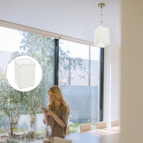 ARTIBETTER Square Linen Lampshade for Table and Floor Lamps Natural Cloth Lamp Cover with Soft Light Diffuser Easy
