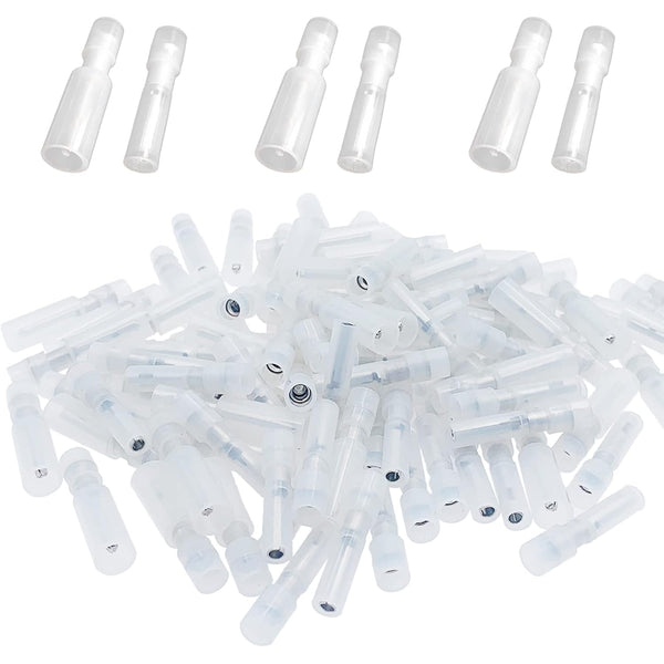 50 Pcs Bullet Connectors, Quick Connect & Disconnect Electric Terminals, Nylon Fully Insulated Female & Male Crimp