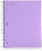 Mintra Office Durable Spiral Notebooks, 5 Subject, 200 Sheets, Lavender Wide Ruled, Moisture Resistant Cover