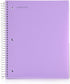 Mintra Office Durable Spiral Notebooks, 5 Subject, 200 Sheets, Lavender Wide Ruled, Moisture Resistant Cover