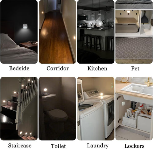 6000K Light/3000K Hallway,Garage,2 Pack Consss Motion Activated Night Light,Nightlights with Light Sensors Dual Color