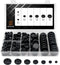 Vrupin 188 Pieces Rubber Grommet Kit Rubber Plugs for Round Holes, Wiring,