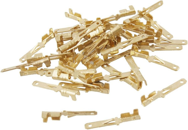 uxcell 2.8mm Male Spade Crimp Terminals, 40pcs Gold Tone Wiring Connectors