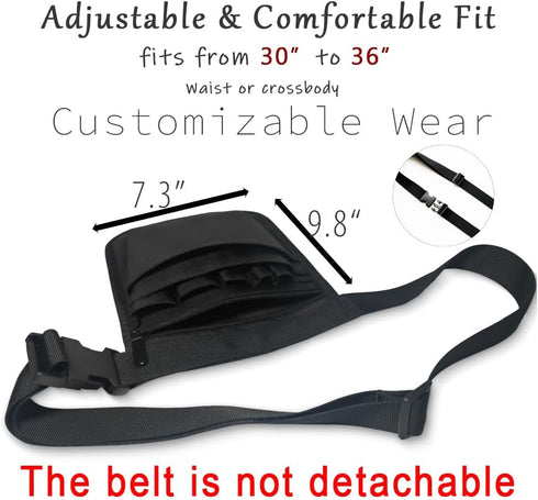 ccotikosee Waitress Apron with Pocket, Server Work Tools Waist Bag, Adjustable Utility Belt for Nurse, Hair Stylists