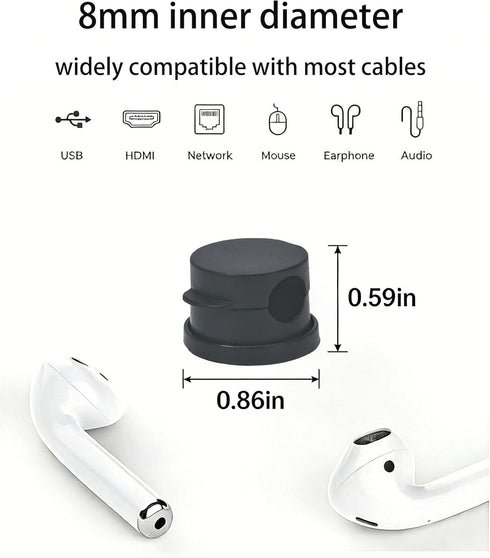 6PC 360 Rotatable Spring Cable Management, Cord Organizer Holder for Desk, Strong Adhesive Cable Clips Desk