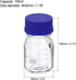 PATIKIL 100mL Reagent Media Bottle, 4Pcs Round Graduated Glass Storage Bottle Blue Screw Cap for Chemistry Lab Universities Home, Clear by PATIKIL