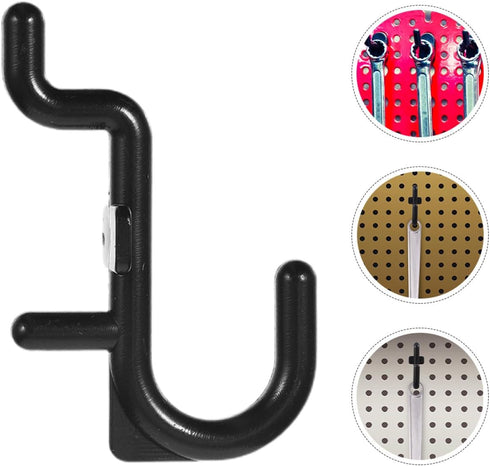 80pcs J-Shaped Pegboard Hooks for Garage Tool Storage Heavy Duty Black Plastic Peg Hooks for Peg Board Wall Hanging