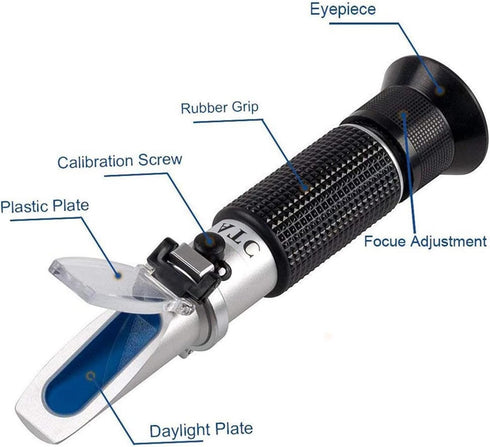 VGVGV 0-10% 1.000-1.070 Brix Refractometer, Seawater Refractometer ATC Salinity Salt Specific Gravity Seawater