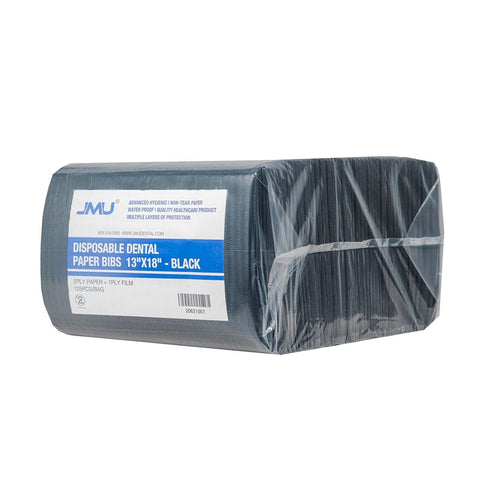 125 Pack 2-Ply 1-Ply 13" 18" JMU Dental Bibs, Black Dental Bibs Disposable Paper Film, x Tattoo Bibs