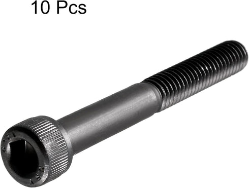 M6x50mm 12.9 Alloy Steel Screw Cap Point Hex Socket Screws, 10Pcs