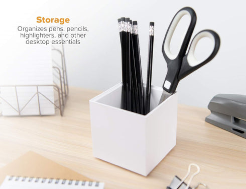 Bostitch Office Konnect Pencil Cup Desk Organizer, Pen Cup, 2-Pack, White by Bostitch