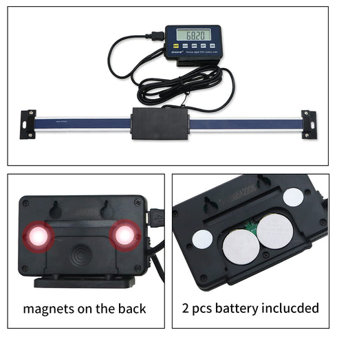 Digital Readout Linear 0-300mm/12" Magnetic Linear Scale Large LCD Readout for Milling Machine