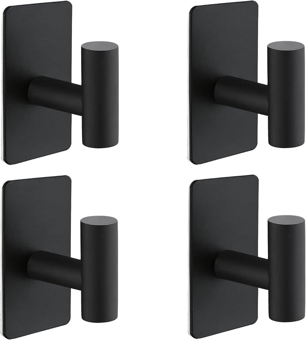 Nolimas Heavy Duty Adhesive Towel Hooks - Waterproof SUS304 Stainless Steel Kitchen Hooks for Hanging Towels, 4 Pack