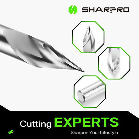 30 1/4 Inch Chamfer Router Bits V Groove O Flute Spiral Router Bit Degree Shank CNC Carbide V-bit for Engraving