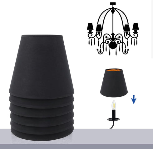 6Pcs Bulbs, 3.54" 5.9" 4.72" Set 6 Chandelier Shade for Candelabra Clip Mount Shade, X X Small Lamp Shades