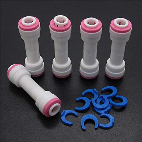 Lemoy 1/4" Tube Push Fit Straight Quick Connect Check Valve for RO Water System (Pack of 5)