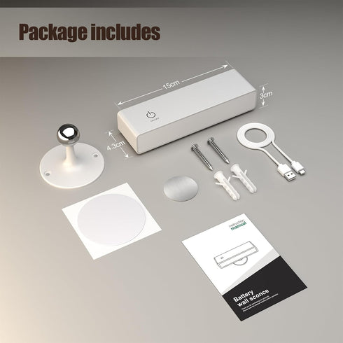 4000 360 YiLaie LED Wall Sconce, Wall Mounted Lamp with mAh Battery Operated Wall Sconce Touch Controls & Brightness