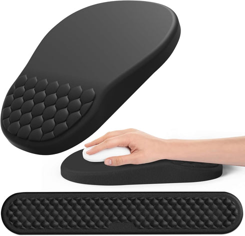 Hasinart Ergonomic Mouse Pad and Keyboard Wrist Rest with Massage Design, Space-Saving Mouse