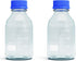 500ML Storage Glass Bottles, 2pcs Round Media Storage Bottle, Borosilicate Glass with GL45 Blue Cap