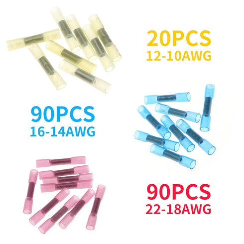 ELECTRAPICK 200Pcs Heat Shrink Butt Connectors, Waterproof Insulated Electrical Terminals Kit