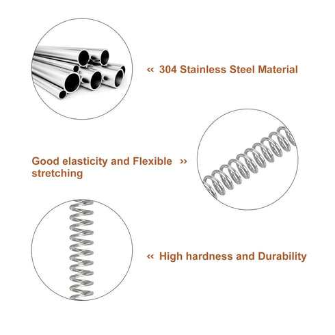 uxcell 5Pcs Compression Spring, Wire Diameter 0.012", 304 Stainless Steel Coil Mechanical Spring, Silver