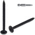 70pcs #8 × 2” Modified Truss Head Wood Screws, Phillips Drive, Black Screws with Screwdriver Bit