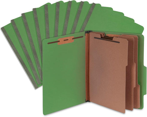 Blue Summit Supplies Green Classification Folders, 10 Pack, Letter Size with 2 Inch Tyvek Expansions