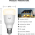 Bulbs, Dimmable Bulb 60W 900LM, E26, 2700K, Bulbs, 1 Pack YEELIGHT Smart Light Warm White LED Light Equivalent, Timing