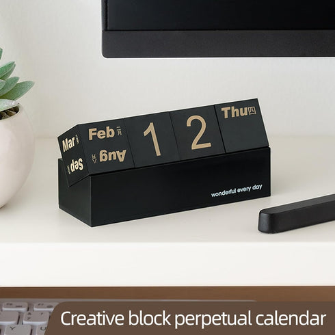 TNDCKP Block Calendar for Desk, Daily Desktop Perpetual Desk Calendar, Cute Date Display Blocks Desk Accessory for Home