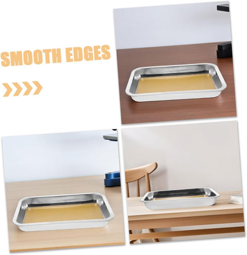 Set 2-Piece Stainless Steel Dissection Tray with Wax for Biology Lab Anatomy Study Specimen Dissecting Pan for Science