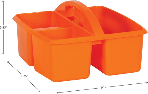 Teacher Created Resources Orange Portable Plastic Storage Caddy 6-Pack, 3 Compartment for Classrooms and Office
