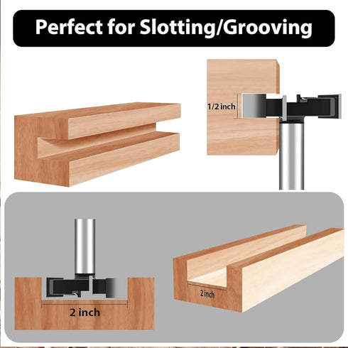 KaiwarKihely Spoilboard 1/2 inch 2 inch (4Wings) CNC Surfacing Router Bits, Shank Cutting Diameter, Slab Flattening